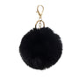 Park Lane Black Faux Fur Pom-Pom Keyring