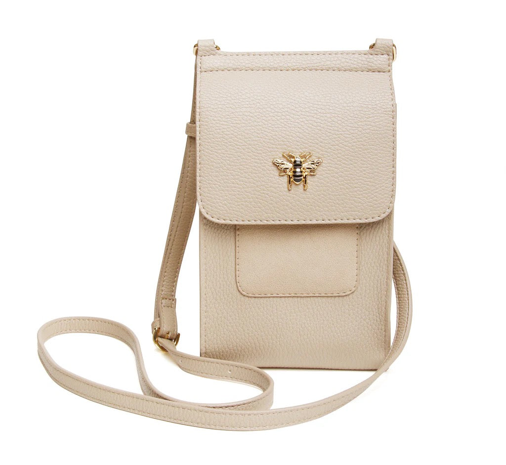 Alice Wheeler Mini Bloomsbury Crossbody Phone Bag - Stone