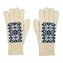 POM Scandi Star Flower Wool Gloves - Blue/Cream