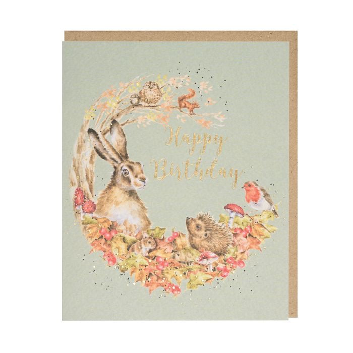 Foraging Foray Woodland Animal- Birthday Card - Wrendale Designs