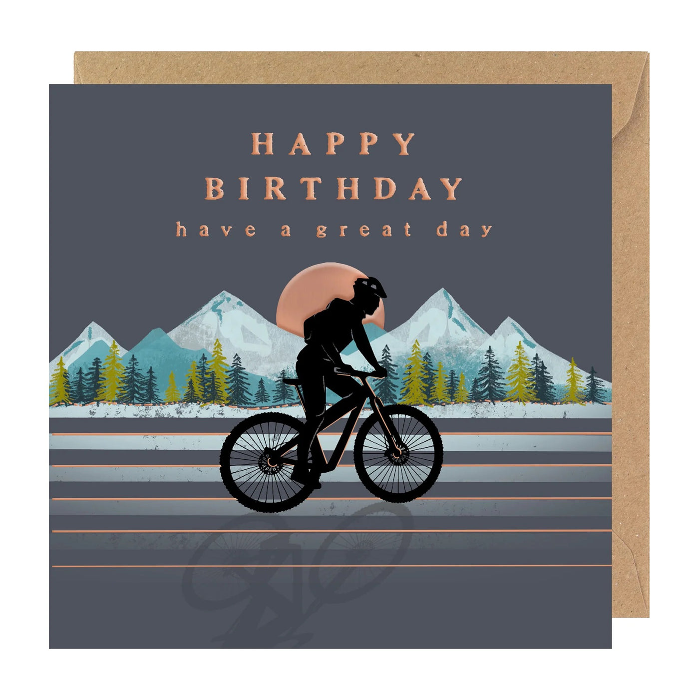 Rosanna Rossi Biking Sunset Birthday Card