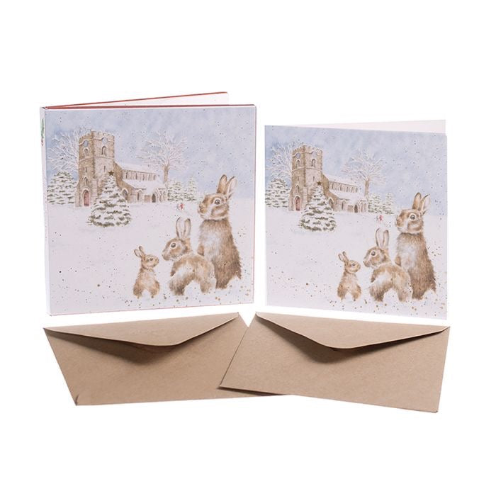 'Silent Night' Rabbit Christmas Card Boxed Pack - Wrendale Designs