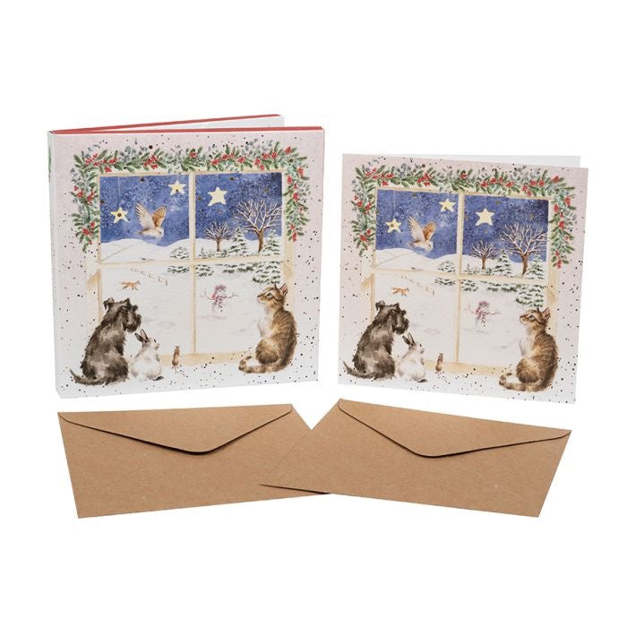 'Joy to the World' Christmas Window Christmas Card Boxed Pack - Wrendale Designs