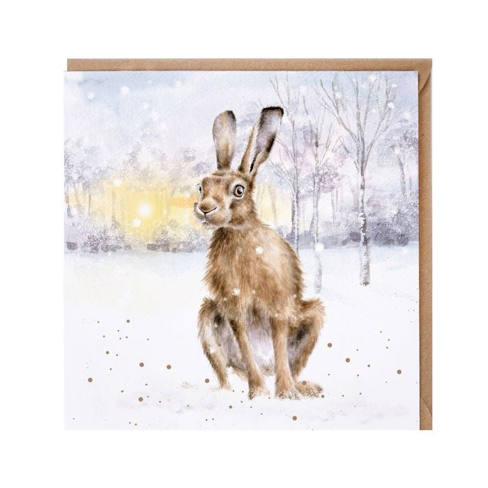 'Golden Hour' Rabbit Christmas Card - Wrendale Designs