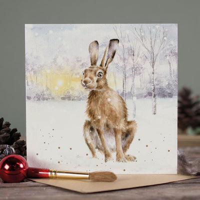 'Golden Hour' Rabbit Christmas Card - Wrendale Designs