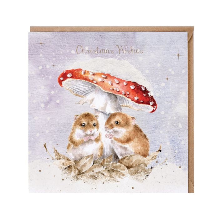 'Mushroom at the Inn' Mouse Christmas Card - Wrendale Designs