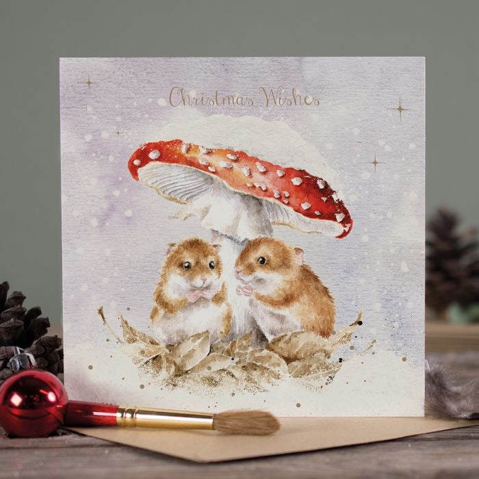 'Mushroom at the Inn' Mouse Christmas Card - Wrendale Designs