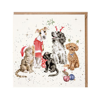 'The Office Party' Dogs & Cats Christmas Card - Wrendale Designs