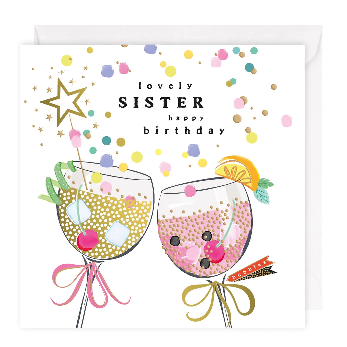 Rosanna Rossi Lovely Sister Cocktails Birthday Card