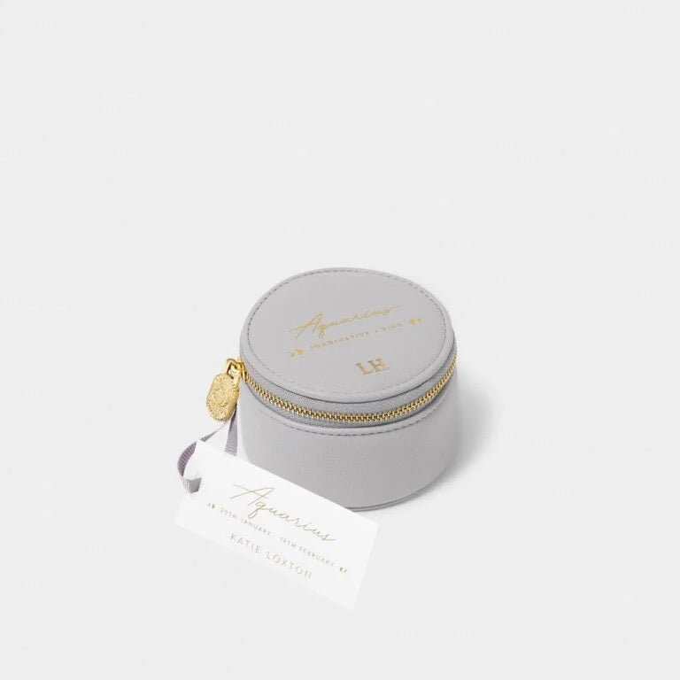 Katie Loxton Zodiac Round Jewellery Box - Aquarius