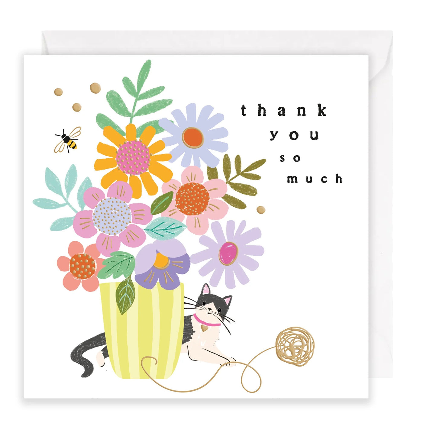 Rosanna Rossi Thank You So Much Florals & Cat Card