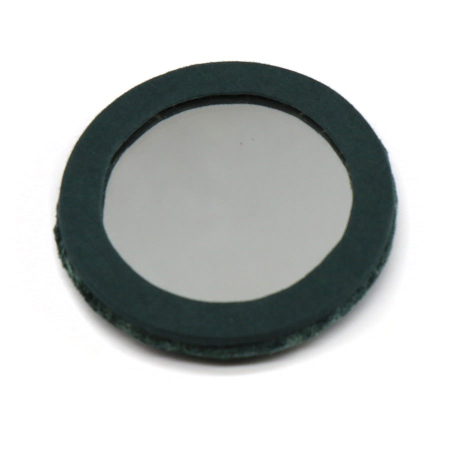 POM Midnight Green Velvet Leaping Hare Embroidered Round Pocket Mirror