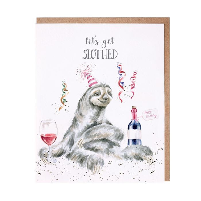 Lets Get Slothed - Birthday Card - Wrendale Designs