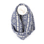 POM - Scandi Star Flower Pattern Snood Scarf - Blue/Cream Mix