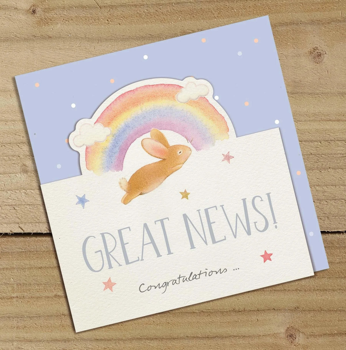 Ginger Betty - Great News (bunny) - Scalloped Edge - Card