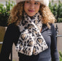 Park Lane Whipped Cream Leopard Print Faux Fur Pull Through Scarf