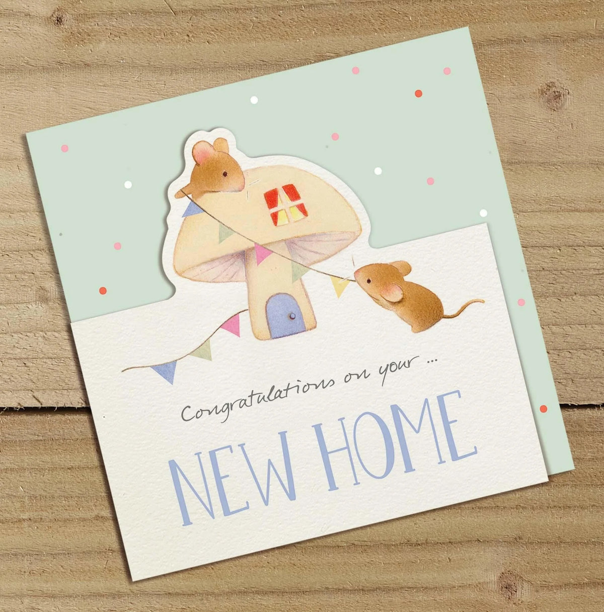 Ginger Betty - Congratulations New Home (mouse) - Scalloped Edge - Card