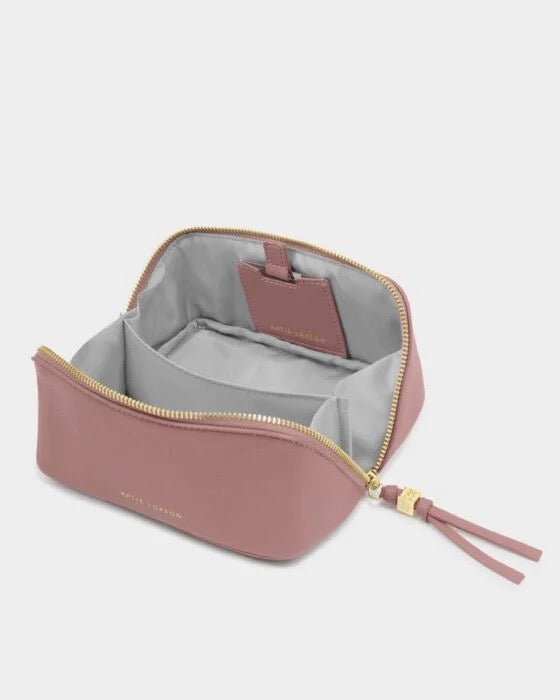 Katie Loxton SMALL Fold Out Make Up Bag with Mirror - Deep Rose