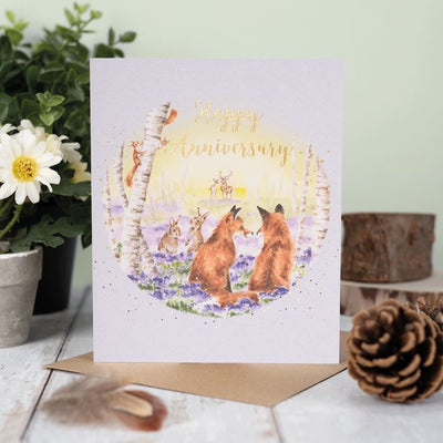 Bluebell Woods Woodland Animals - Anniversary Card - Wrendale Designs