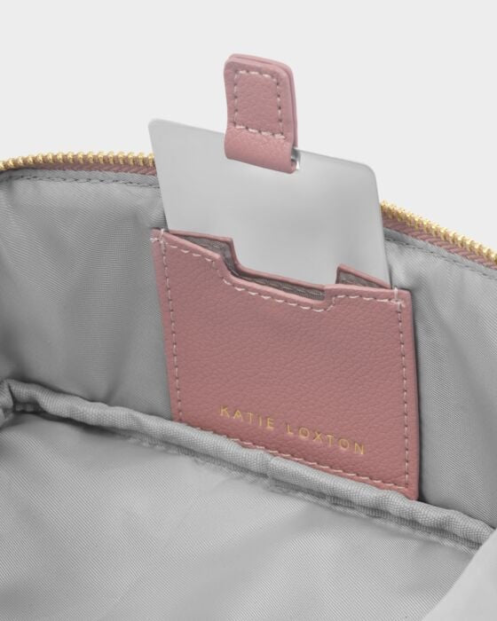 Katie Loxton SMALL Fold Out Make Up Bag with Mirror - Deep Rose