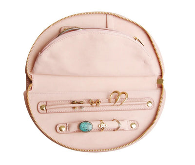 Alice Wheeler Half Moon Jewellery Roll Case - Pink