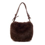 Park Lane - Faux Fur Knotted Strap Shoulder Handbag - Cocoa