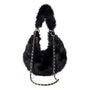 Park Lane - Faux Fur Scoop Small Shoulder Bag - Ebony Black