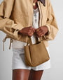 Katie Loxton - Raya Top Handle - Mini Grab Handbag- Caramel Suedette