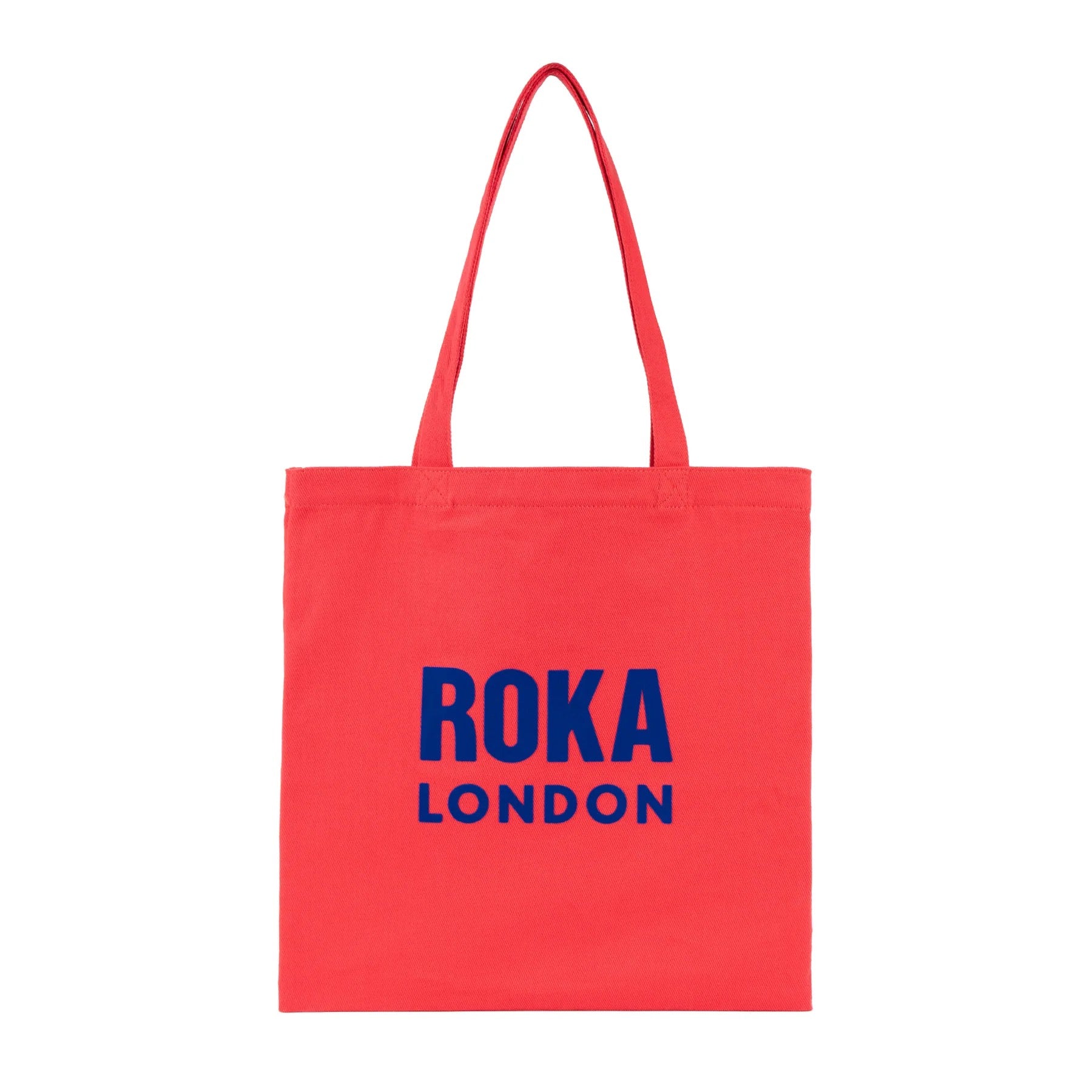 Roka Notting Hill Cotton Tote Shopper Bag - Raspberry/Blue