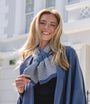 Park Lane Pull Through Scarf - Zig Zag Pattern - China Blue