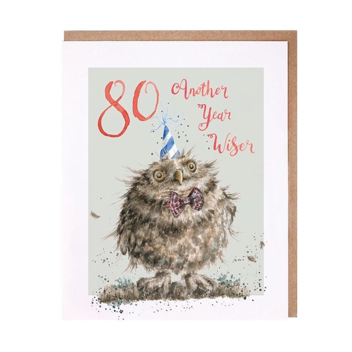 80 Another Year Wiser Owl - Birthday Card - Wrendale Designs