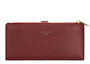 David Jones Faux Pebble Leather Long Slimline Flap Over Zip Purse - Windsor Wine