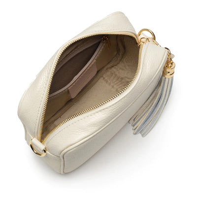 Elie Beaumont Designer Leather Crossbody Bag - Ivory (GOLD Fittings)