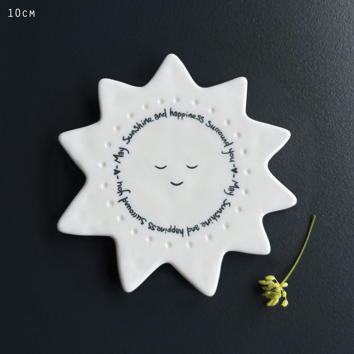 East Of India Ceramic - Sun Coaster - May Sunshine &amp; Happiness Surround You