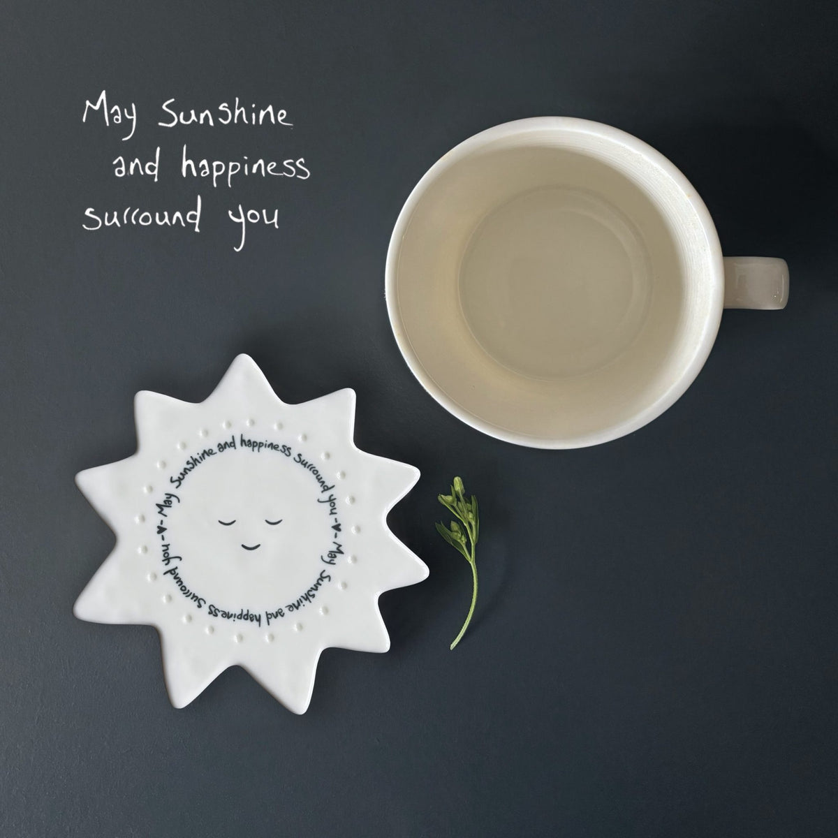 East Of India Ceramic - Sun Coaster - May Sunshine &amp; Happiness Surround You