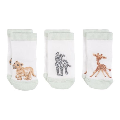 Little Savannah Animal Baby Socks - Set of 3 Boxed - Wrendale Designs