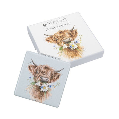 'Daisy Coo' Higland Cow Compact Mirror  - Wrendale Designs