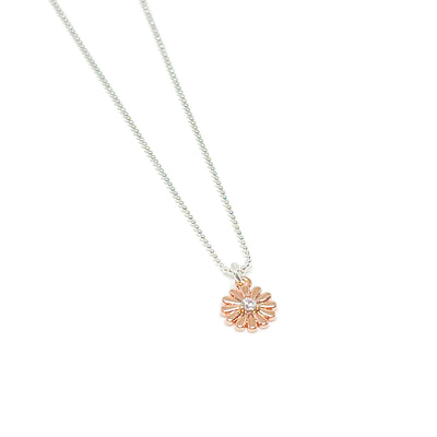 Freya Flower Necklace - Rose Gold - Clementine Jewellery
