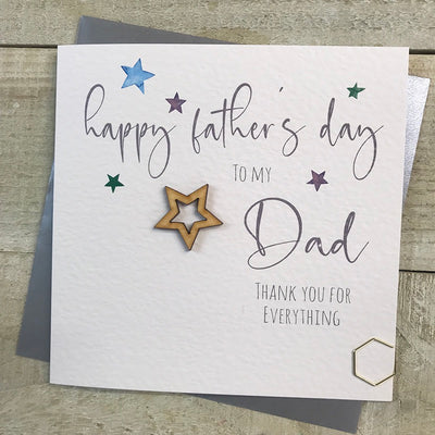 Happy Fathers Day To My Dad Card - White Cotton Cards