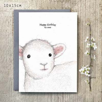 East of India Blank Card - Sheep - Happy Birthday To Ewe