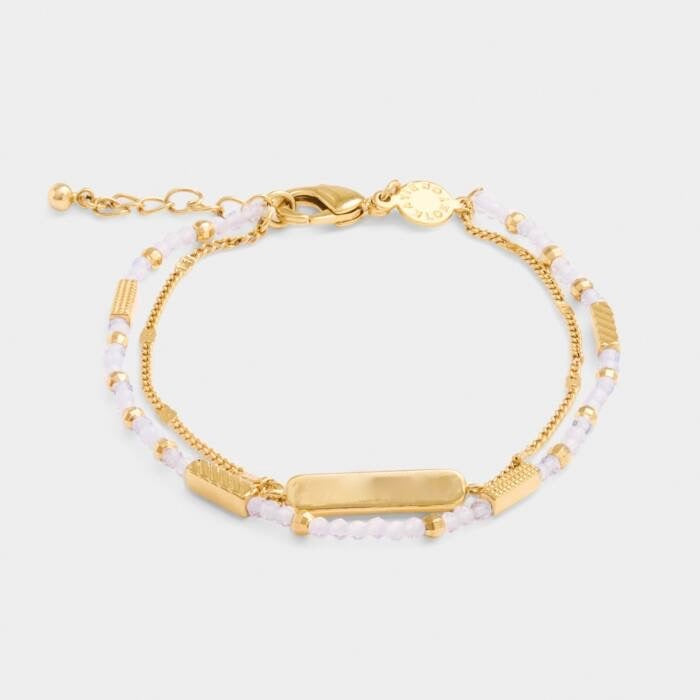 Katie Loxton Waterproof Jewellery - June - Gold Birthstone Double Strand Bracelet