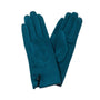 Park Lane - Peacock - Single Button Detail Faux Suede - Ladies Gloves