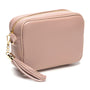 Elie Beaumont Designer Leather Crossbody Bag - Blush Pink (GOLD Fittings)