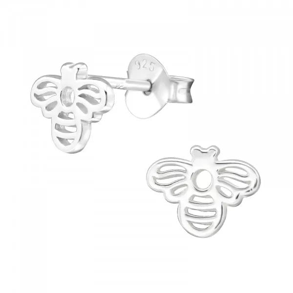 Hollie Tree - Bee Stud Earrings - Sterling Silver Bottled Jewellery