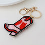 POM Beaded Cowboy Boot Charm Keyring