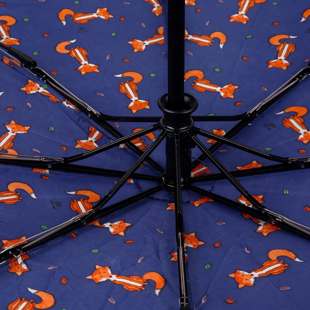 Eco Chic - Automatic Umbrella Navy Foxes