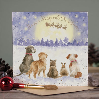 'The Magic of Christmas' Dog & Cat Christmas Card - Wrendale Designs