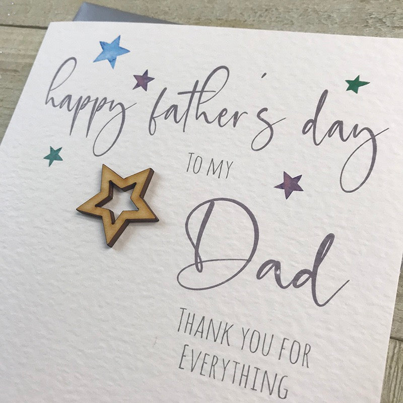 Happy Fathers Day To My Dad Card - White Cotton Cards