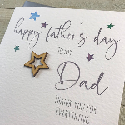 Happy Fathers Day To My Dad Card - White Cotton Cards