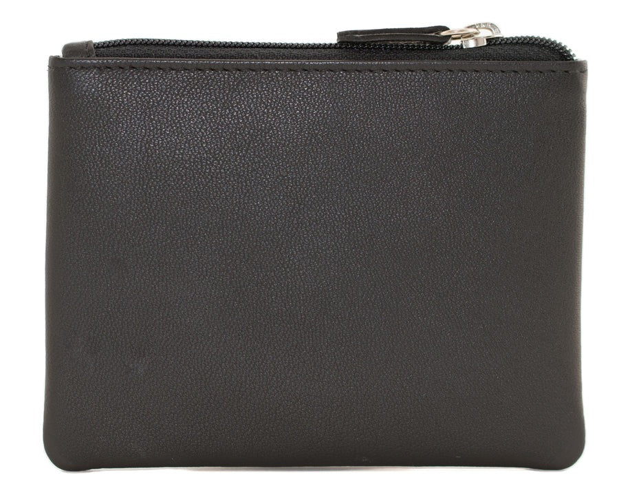 Mala Leather - Bee &amp; Blossom Small Zip Leather Coin Purse - Black